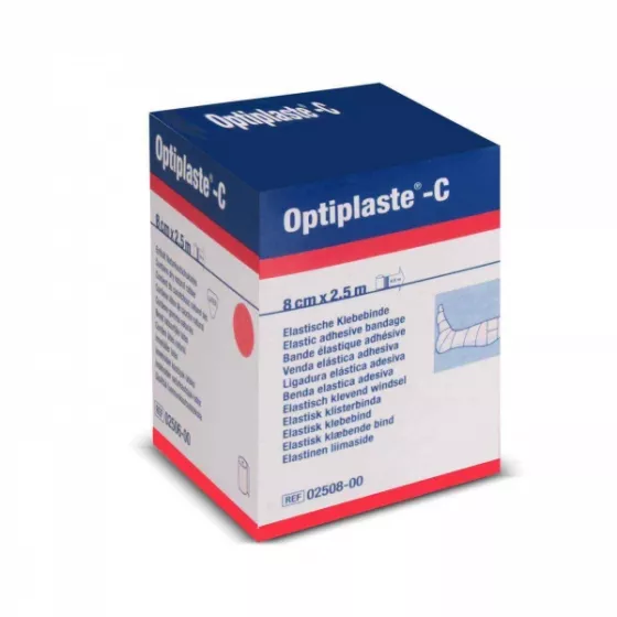 Optiplaste C Venda elástica adhesiva de algodón 8 cm x 2,5 m caja 12  unidades